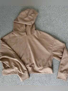 Mondetta Ribbed Hoodie in Beige